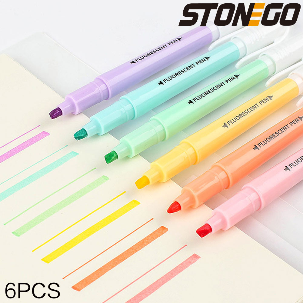 STONEGO 6PCS Dual Tip Markeers - Highlighter Set Pastel recensie en prijs
