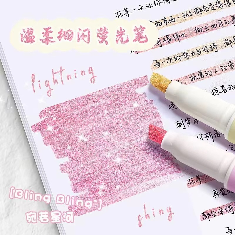 4 Stuks/Doos Kawaii Glitter Ma - Highlighter Set Pastel recensie en prijs