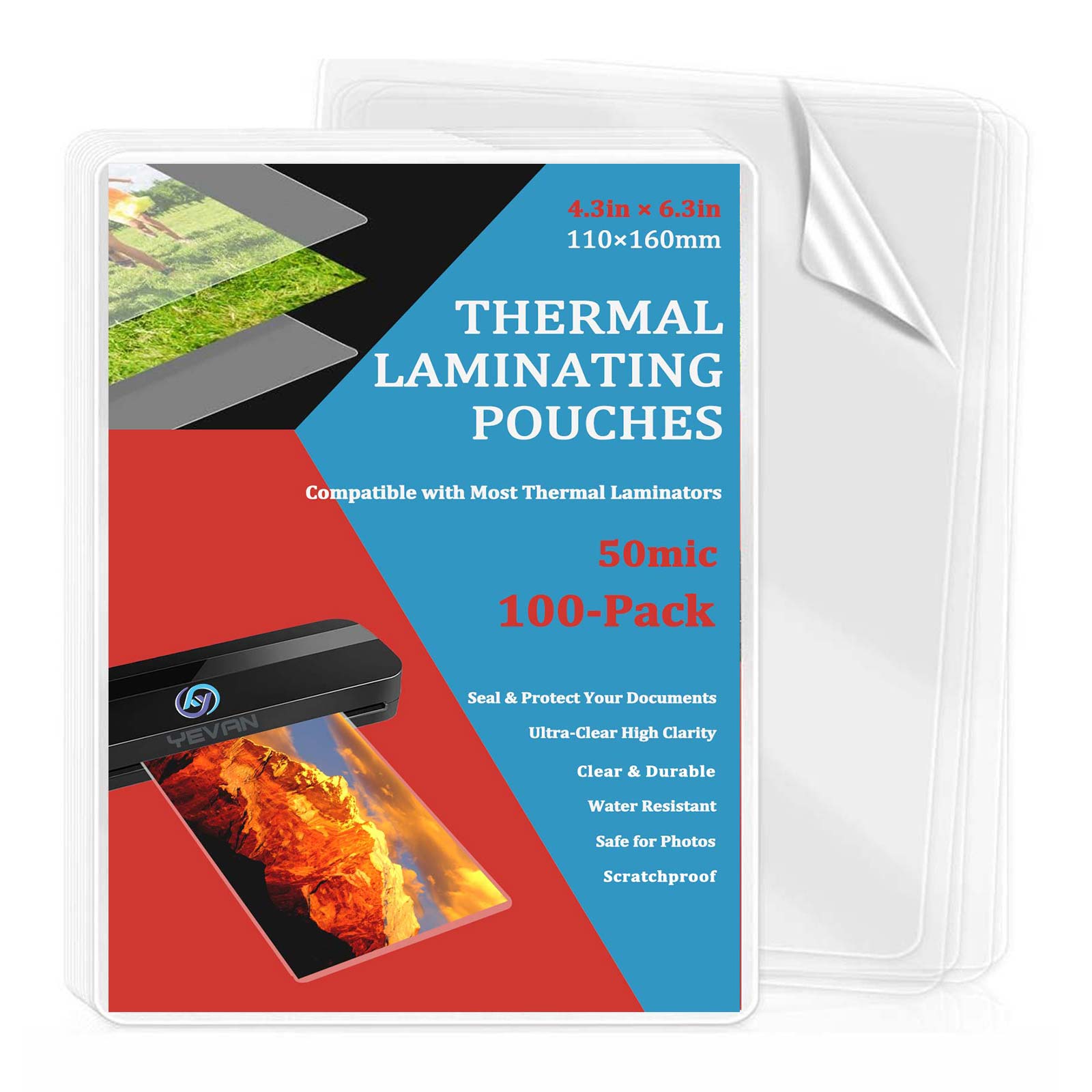 100 vellen 4,3×6,3 inch thermi - Document Laminator Pouch recensie en prijs