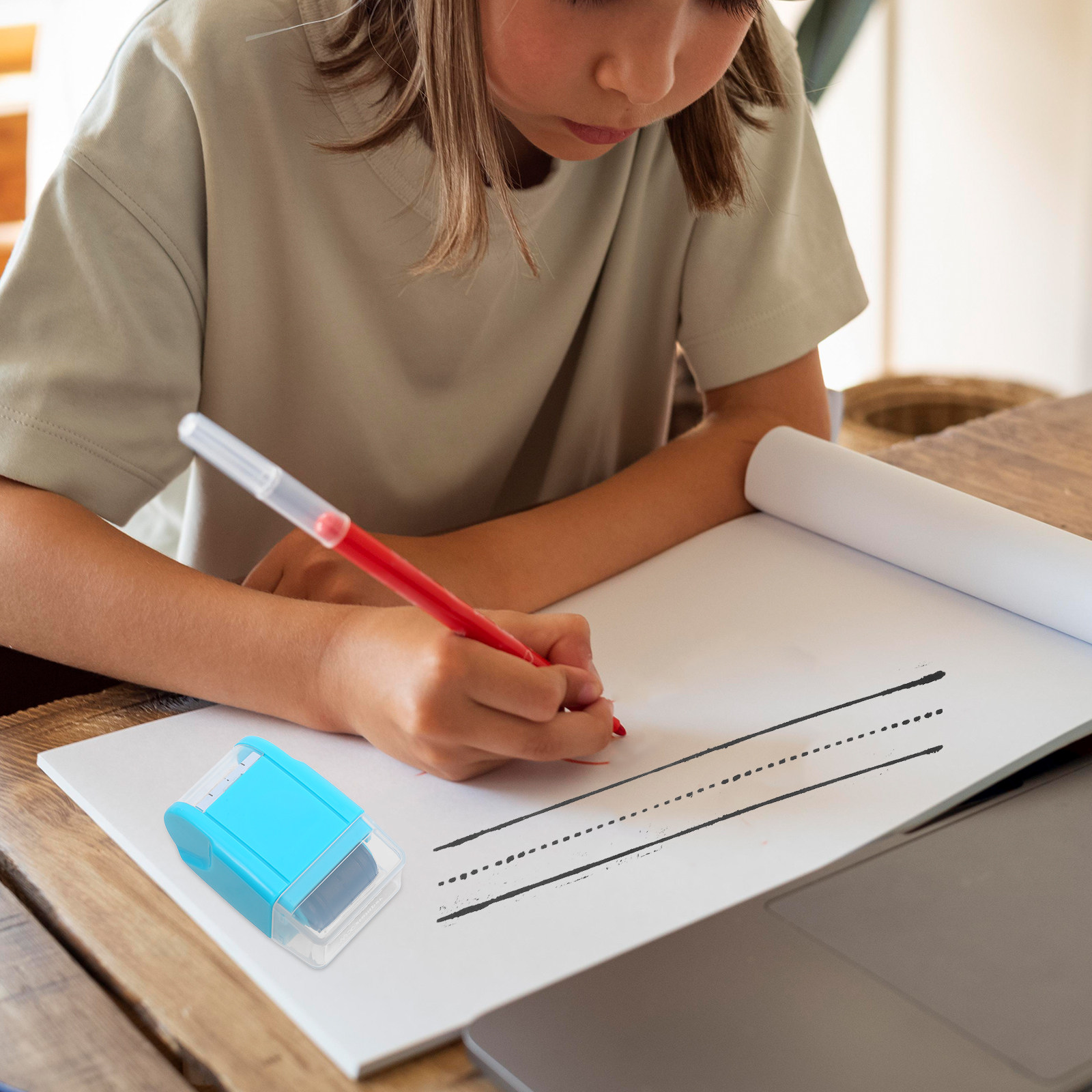 Zelfinktende stempel met lijne - Self Inking Stamp recensie en prijs